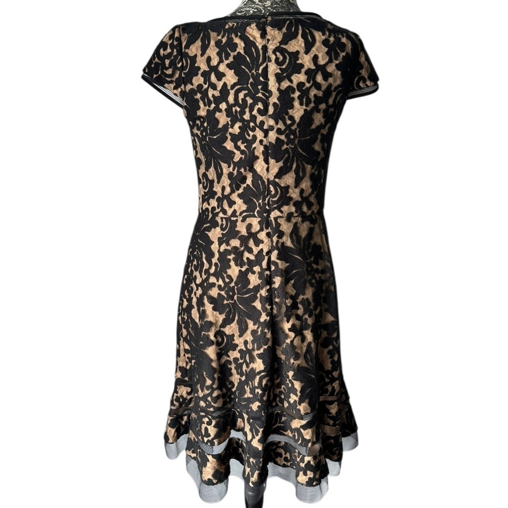 Tadashi Shoji Black Lace Midi Dress Size 10 - Picture 7 of 12